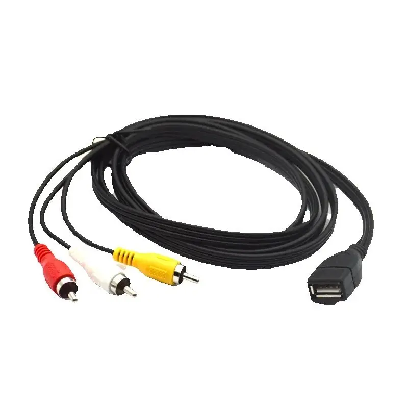USB A Female To 3 RCA Phono AV Cable Lead PC TV Aux Audio Video Adapter 0.2M 1.5m