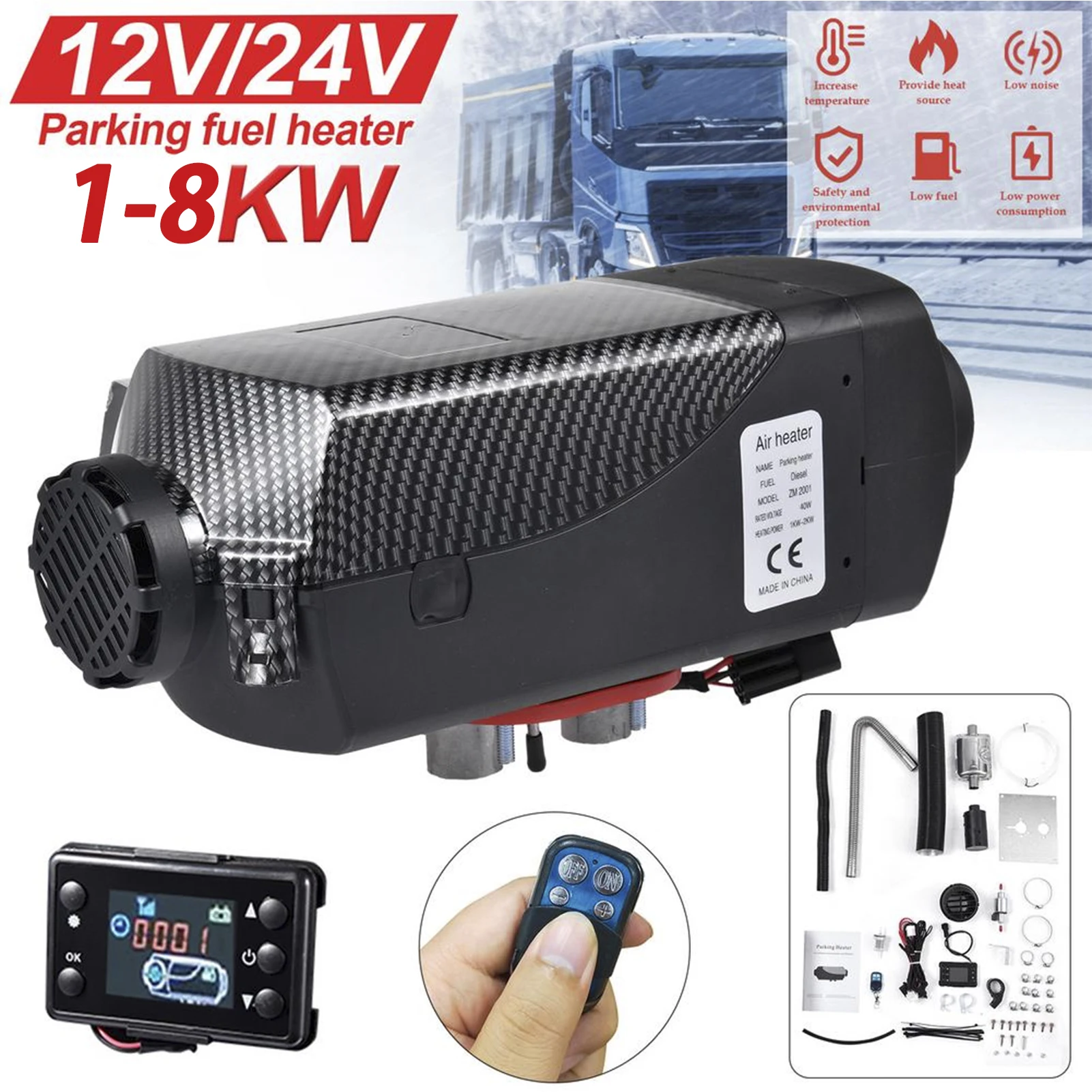 Auxiliary Heater 12V 24V 5KW 8KW Car Parking Air Diesels Fuel Heater Websato Eberspacher For Trucks Motor-home Boats Camper Van