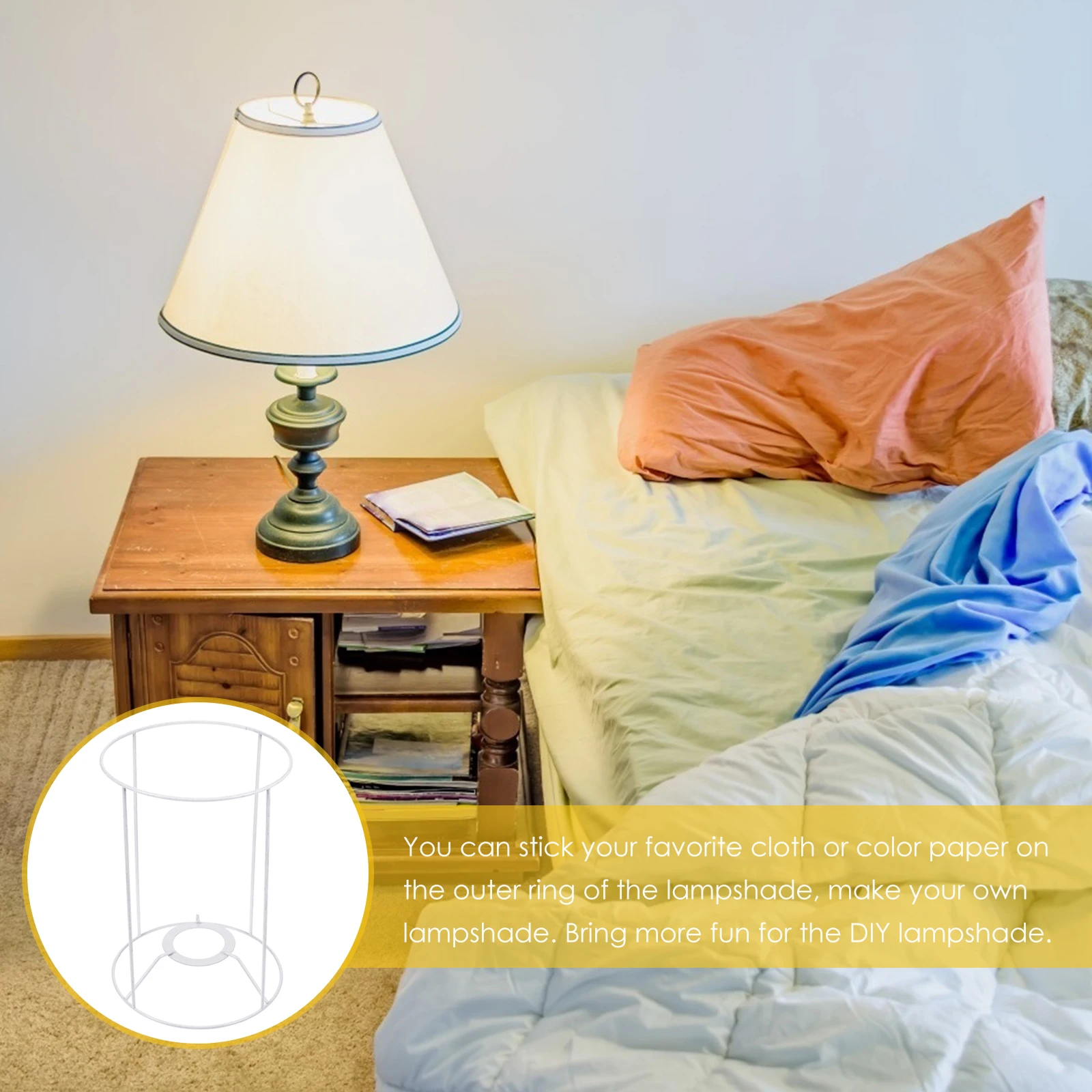 

Replacement Lampshade Frame Ring Iron Wire Durable DIY Lampshade Holder Pendant Light Ceiling Fixture Chandelier Bracket