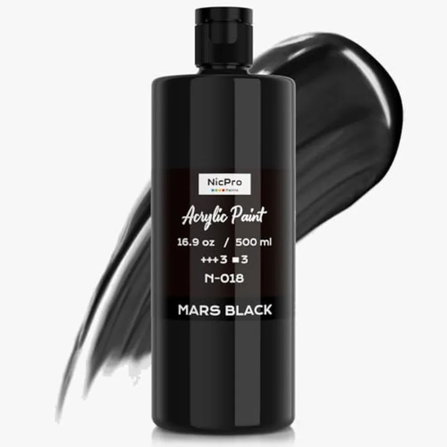 

Large Acrylic Paint 16.9 oz, 500 ml,Rich Pigments, Non Toxic Craft Paint for Multi Surface, Canvas, Wood, Leather, Ceramic, Fab