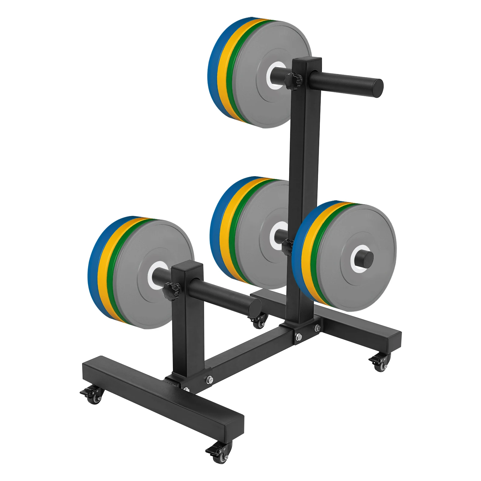 Two-Post Mobile Weight Plate Storage Rack, Suitable for Storing Weight Plates, Ideal for Home, Hotel, Gym and School Use