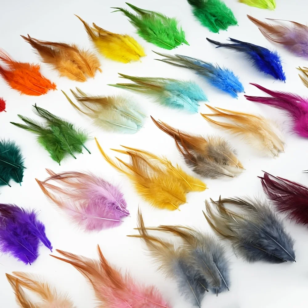 

Перья петуха 10-15 см для вязания мух, рукоделия, украшений, ловцов снов, серег, аксессуаров и поделок