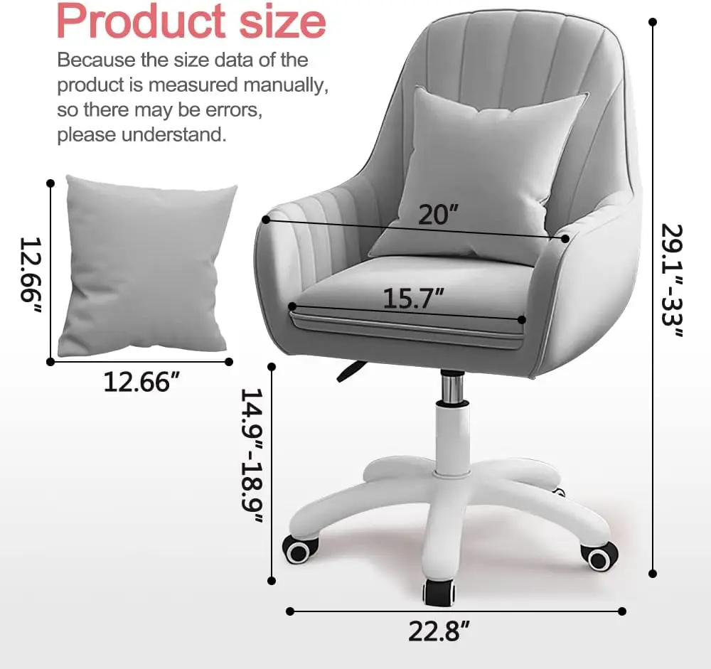 Home Office Chair Computer Chair with Mid-Back Upholstered Modern Tufted Computer Task Chair Swivel Height Adjustable