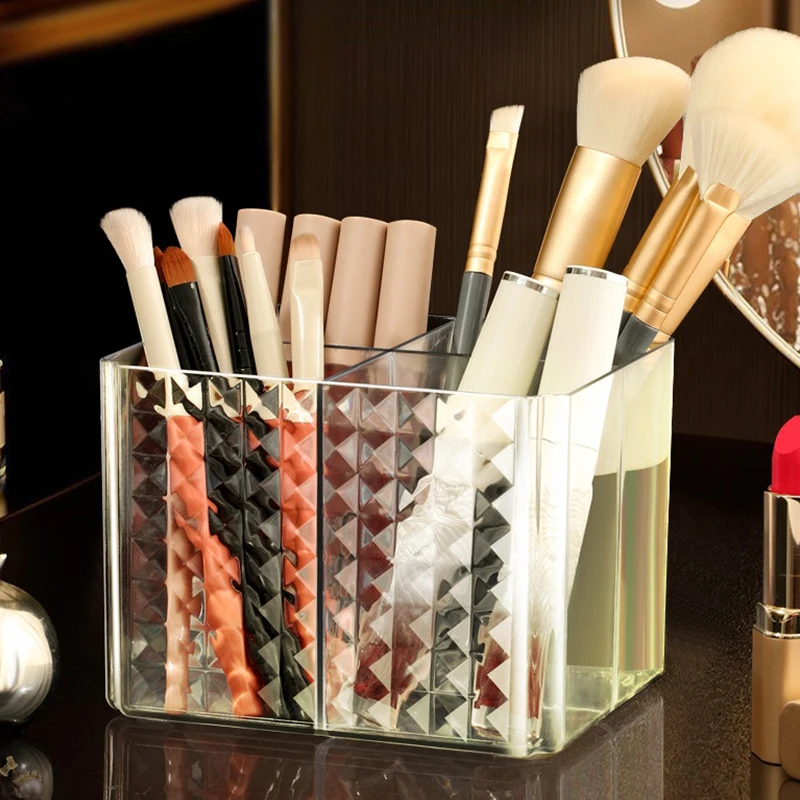 Transparent Lipstick Cosmetic Makeup Acrylic Makeup Brush Tool Storage Box Case Make-up Brush Holder Table Organizer Makeup Tool