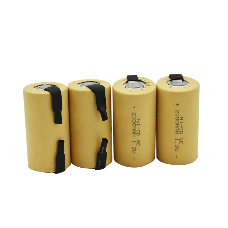 Banco de bateria com guia de tração livre, 1.2V, 2200mAh, Sub C,Ni-Cd SUBC Cells, SC