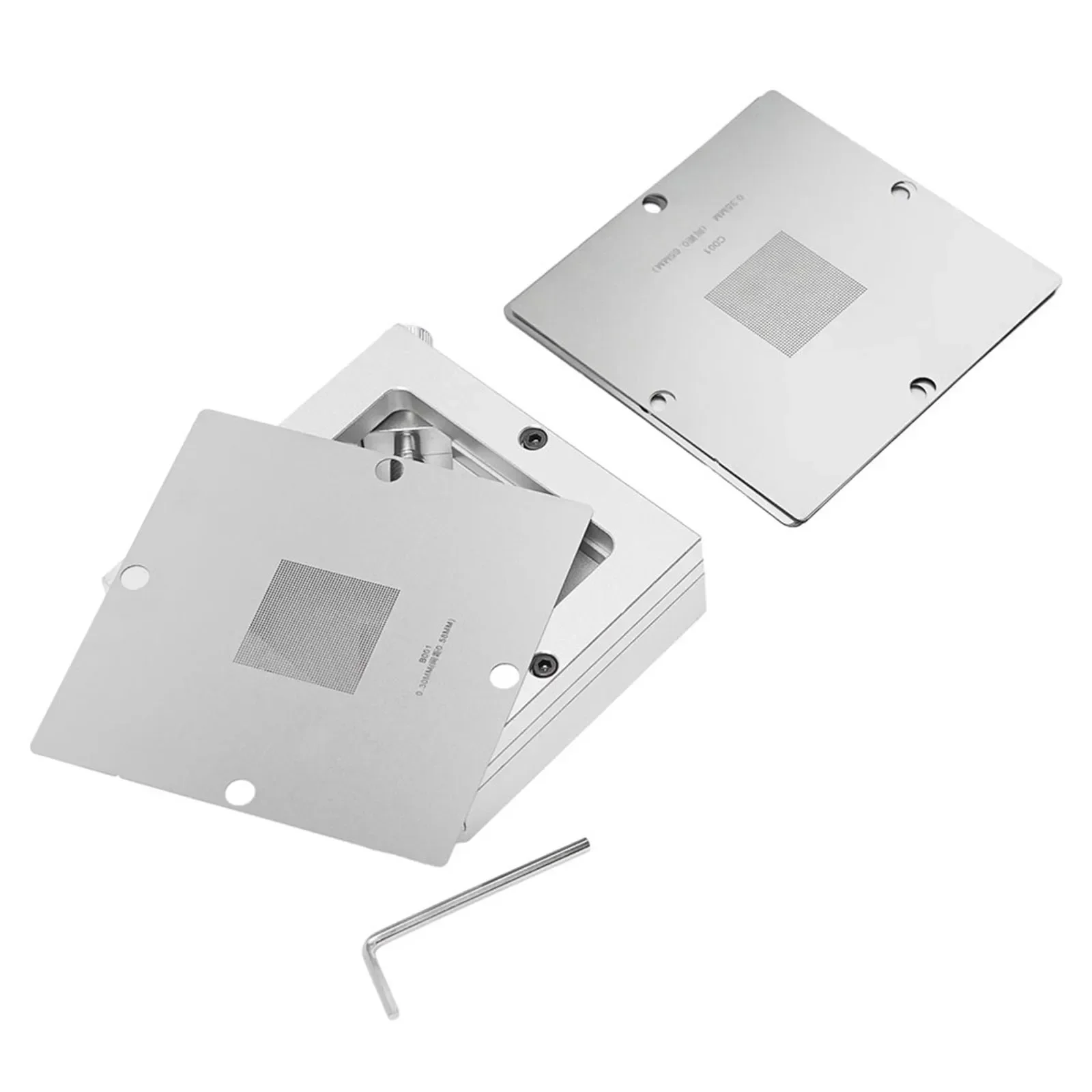 Conjunto de reballing bga 90mm, gabarito de fixação de estação de reball com 10 peças, conjunto de estêncil universal para ferramentas de reparo de modelo pcb preciso