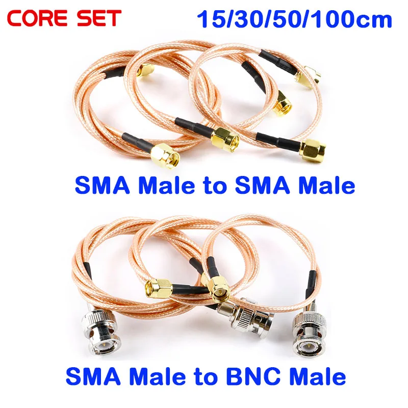 SMA-J Male To BNC-J Male Connector RP SMA 2 Dual Male Connector RF Coax Cable Assembly RG316 Wire Length 1M 15CM 30CM 50CM 100CM