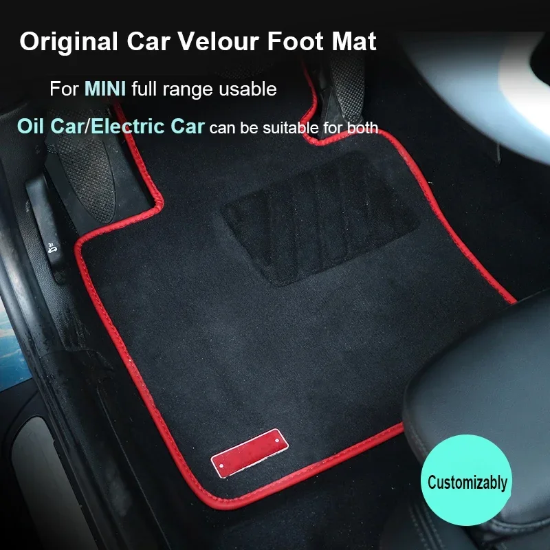 4Pcs/set Custom Made Car Floor Mats Front  Rear Set Union Jack For Mini Cooper 2014-2023 F54 F55 F56 F57 F60 Countryman Clubman