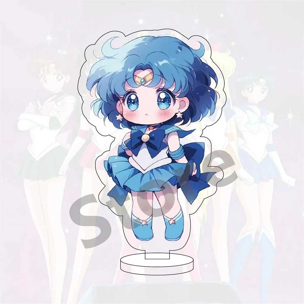 Cute Anime Sailor Moon Acrylic Stand Model Cosplay Characters Ornament Desktop Gift Collection 10CM