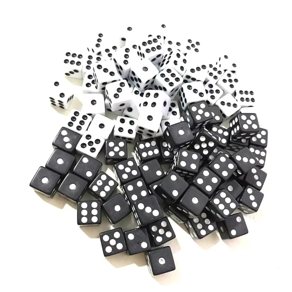 5 uds/10 Uds 14mm/10mm dados para beber de 6 caras dados blancos juego de dados de punto de esquina redonda accesorio de juego acrílico dados digitales