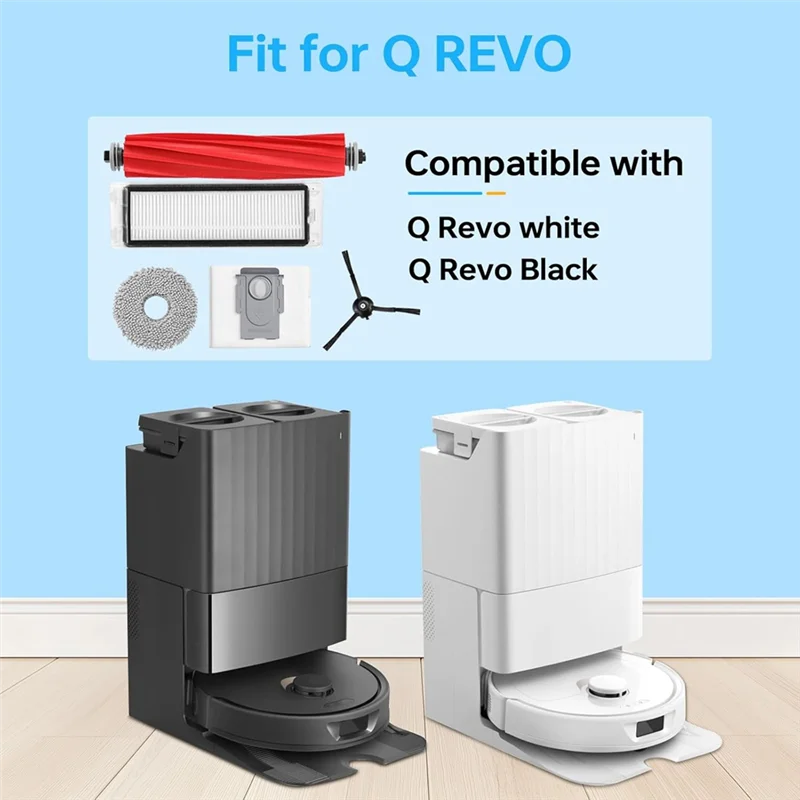 ABMO Roborock Q Revo 로봇 진공 청소기 롤링 브러쉬 필터 먼지 봉투 걸레 패드 사이드 브러쉬 액세서리 키트