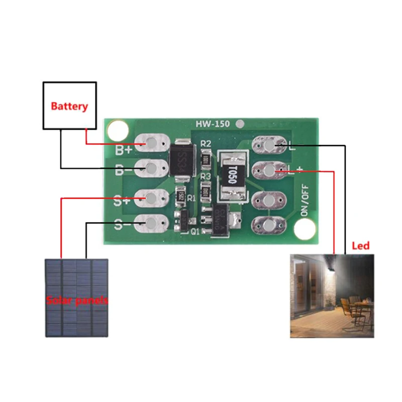 1Pc Automatic Solar Panel LED Lamp Control Switch Battery Charger Charging Controller Module.
