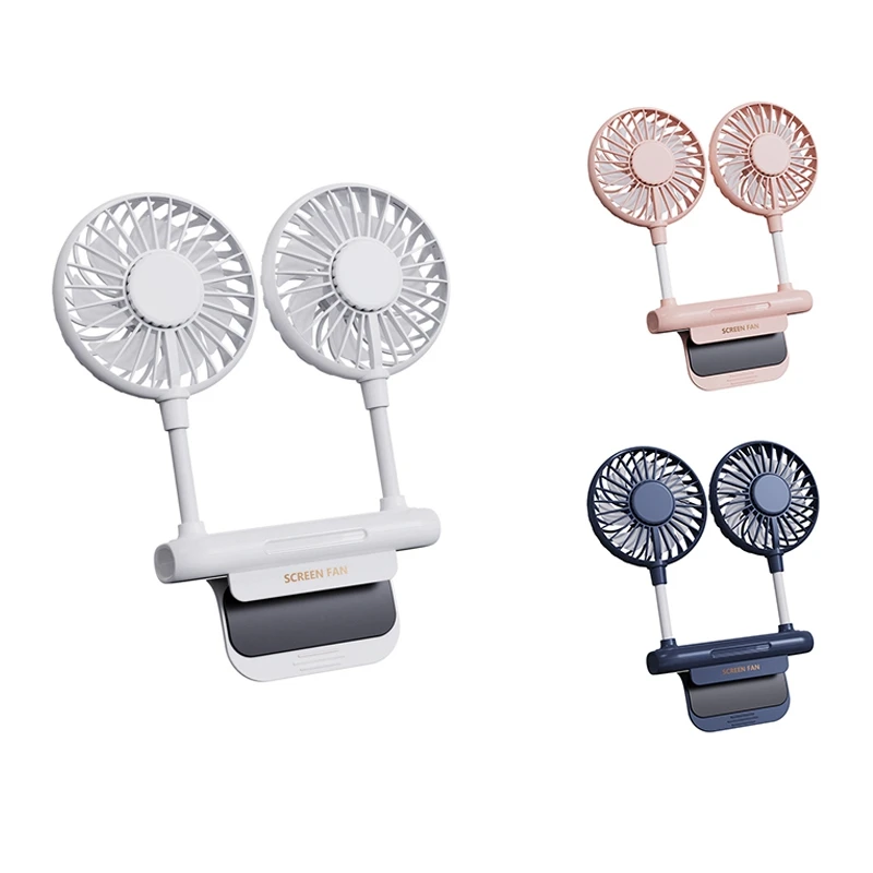 Portable Fan Screen Fan For Office Students Classroom Dormitory Hanging Screen Usb Electric Dual Fan