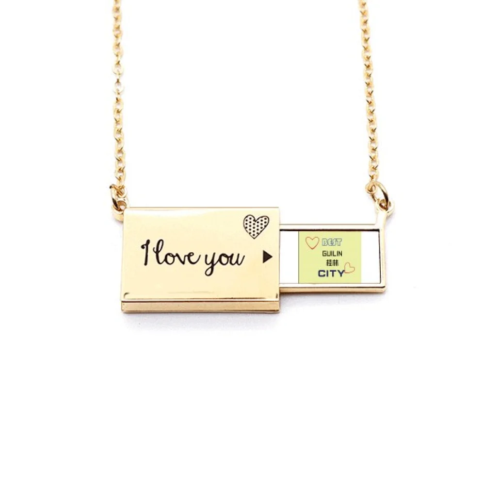 National Travel City Guilin Letter Envelope Necklace Pendant Jewelry