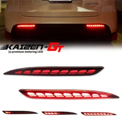 Car Red LED Rear Bumper Reflector Tail/Brake Lights Rear Fog Lights Sequential Turn Signal Lights For Tesla Model Y 2020-2024