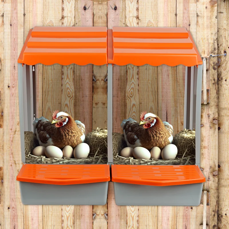 

1/2/3 Compartment Roll Out Nesting Box for Chickens Hens | Heavy Duty Chicken Coop Nesting Box with Lid Cover to Protect Eggs