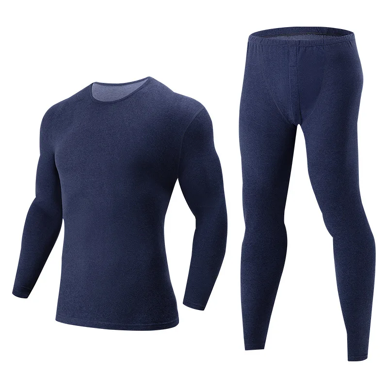 

2-pieces Thermal Underwear Set for Men Plus Fat Long Sleeved Top and Pants Slim-Fit Base Layer Shirt Bottoms Leggings Long Johns
