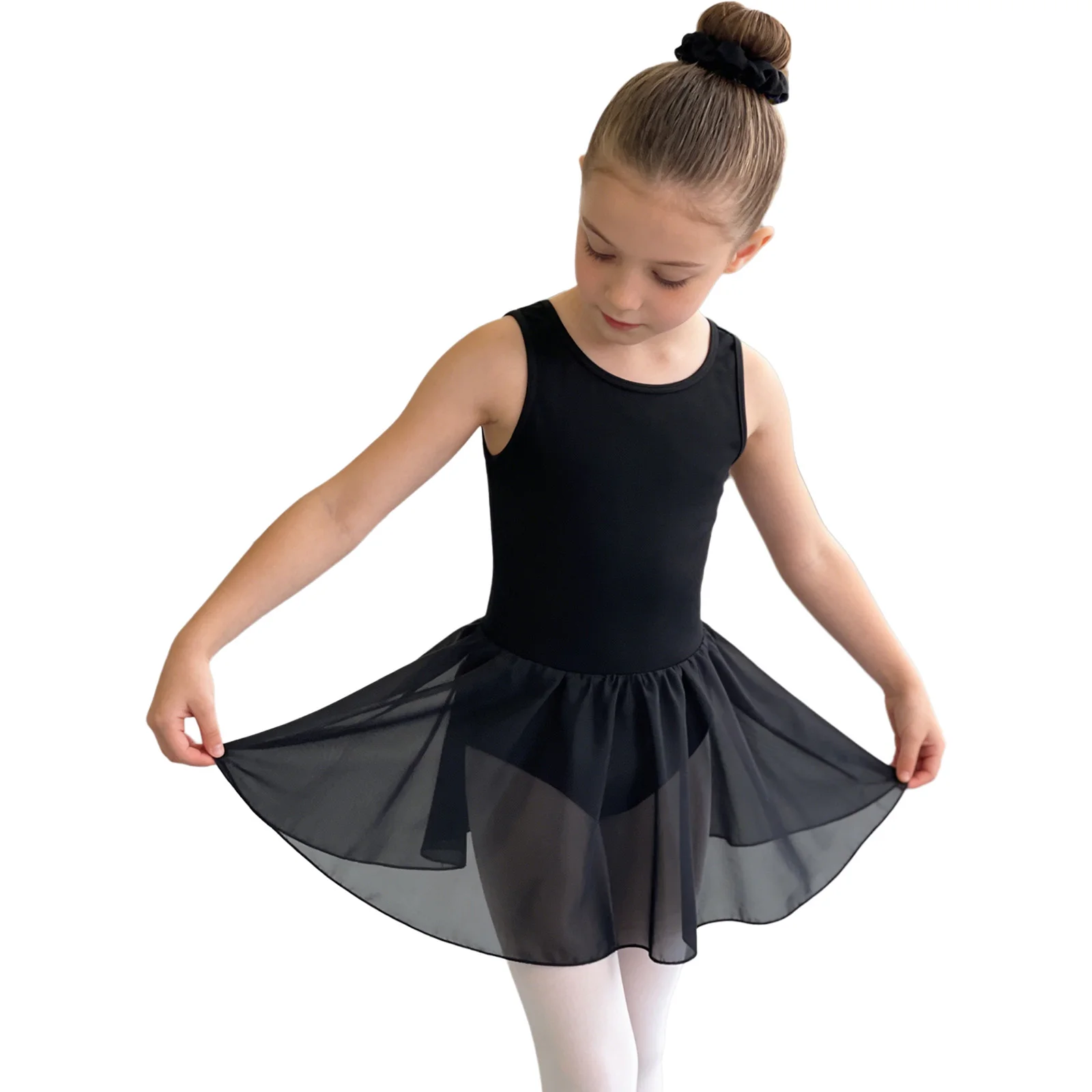 

Kids Girls Ballet Leotard Dress Dance Practice Performance Costume Sleeveless Gymnastics Dress for School Recital Spring Dance