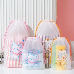 PE Dinosaur Bundle Pocket Plastic Drawstring Bag Frosted Shoes Travel Storage Bag Transparent Clothes Socks Shoes Plastic Bag