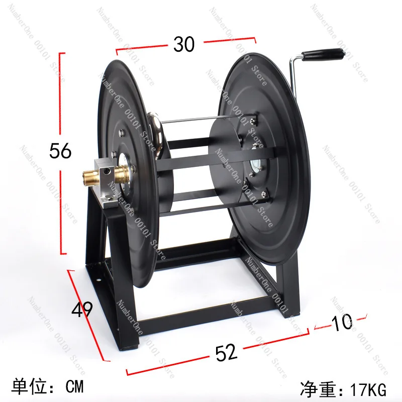 Wall Mount Garden Hose Reel Holder, Large Water Pipe Storage Organizer for Car Washing Watering Yard Tools, 50ft Capacity