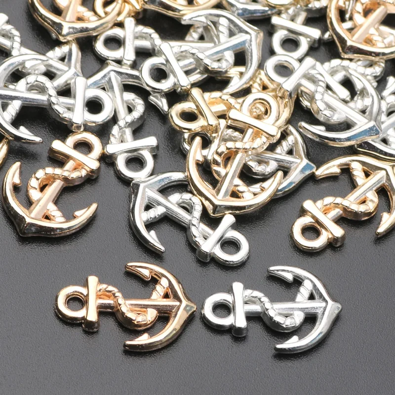 12x17mm Anchor Pendants Acrylic Beads 30pcs Acrylic Necklaces Bracelets Pendants For Jewelry Making DIY Crafts Gifts Accessories