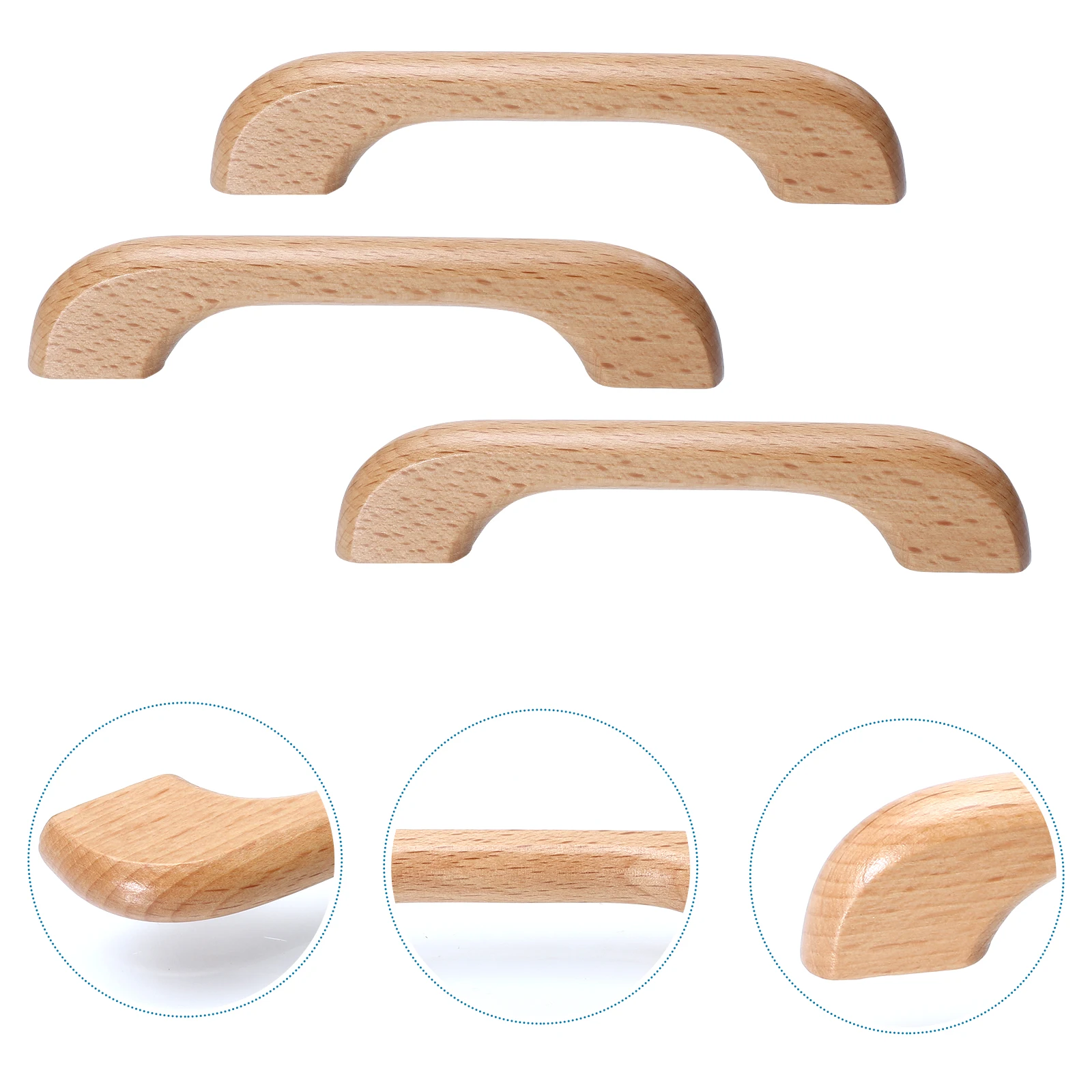 

6Pcs Furniture Handles Wooden Cabinet Pulls Practical Drawer Knobs Home Kitchen Bedroom Decoration High-Grade Material Easy