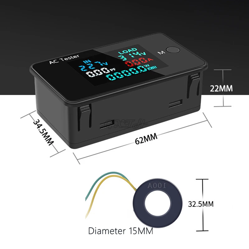 6 w 1 podwójne napięcie Tester wyświetlacza 0-500V woltomierz 0-100A cyfrowym amperomierzem wykrywacz zasilania Monitor Regulator napięcia