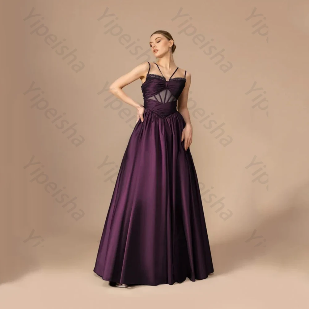 Abiti da sera classici di alta qualità in raso per abito da ballo senza maniche con scollo a V lungo fino al pavimento Abiti da festa personalizzati