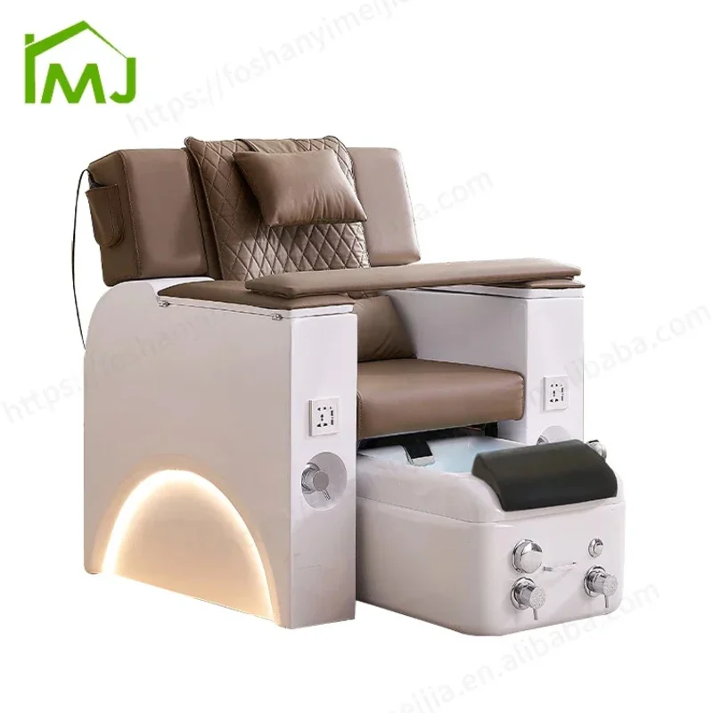 فاخر صالون الأظافر مانيكير باديكير كرسي تدليك كهربائي الجسم العناية بالقدم الأثاث مع حوض لصالون سبا #6