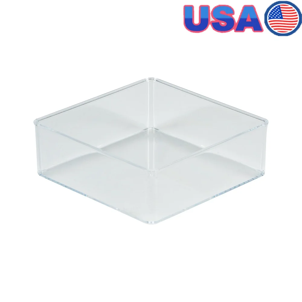 

Large Square Drawer Organizer Clear Multipurpose Storage Bin Bathroom Vanity Desk Accessories Jewelry Office Home Essentials