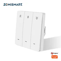 Zemismart Zigbee Tuya Smart Curtain Switch for Roller Shade Motor Wall Push Button Switch Alexa Echo Google Home Timer Control