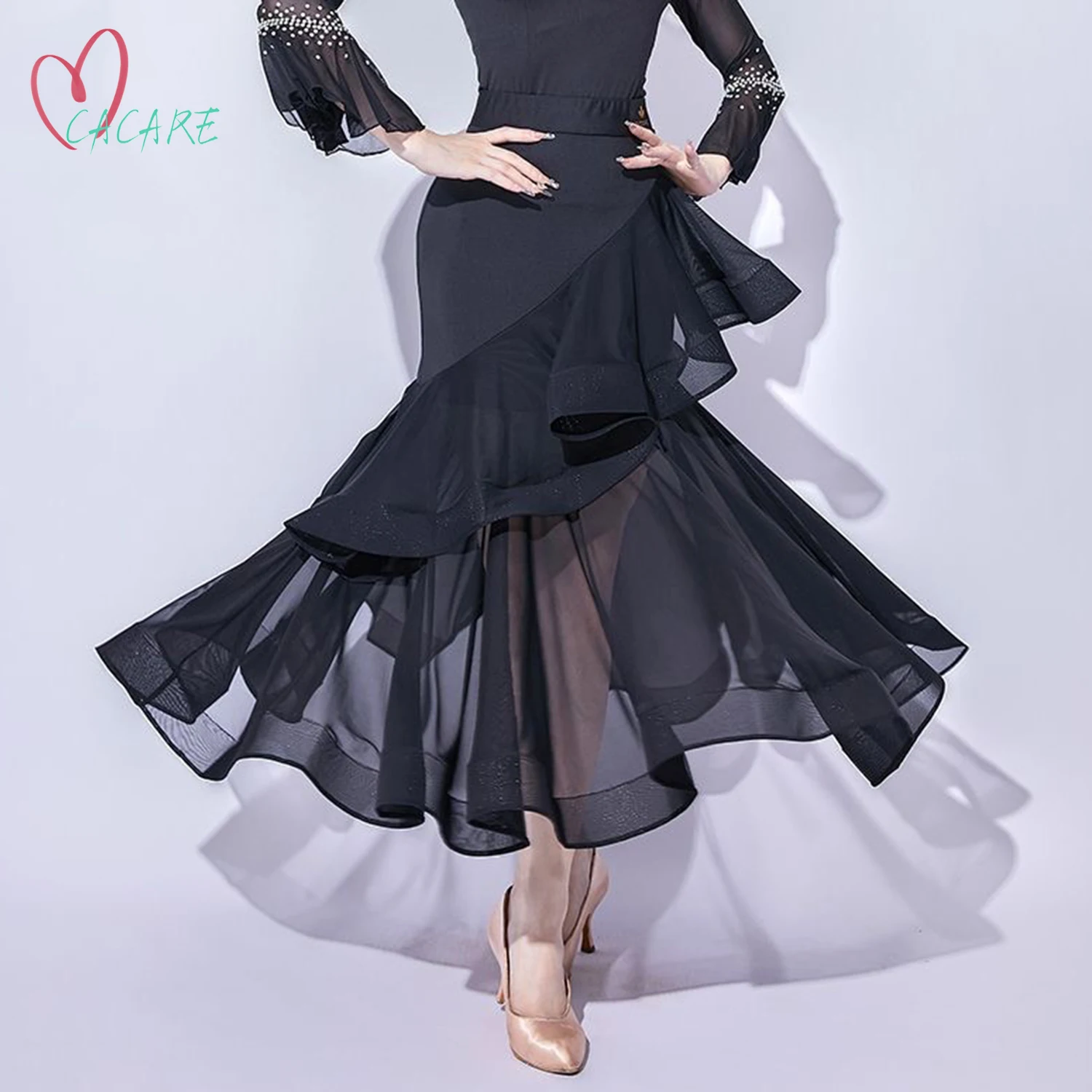 

2024 бальная юбка для женщин, одежда для вальса, современные юбки для сцены, одежда для девочек, шикарные элегантные вечерние платья Samba 0001