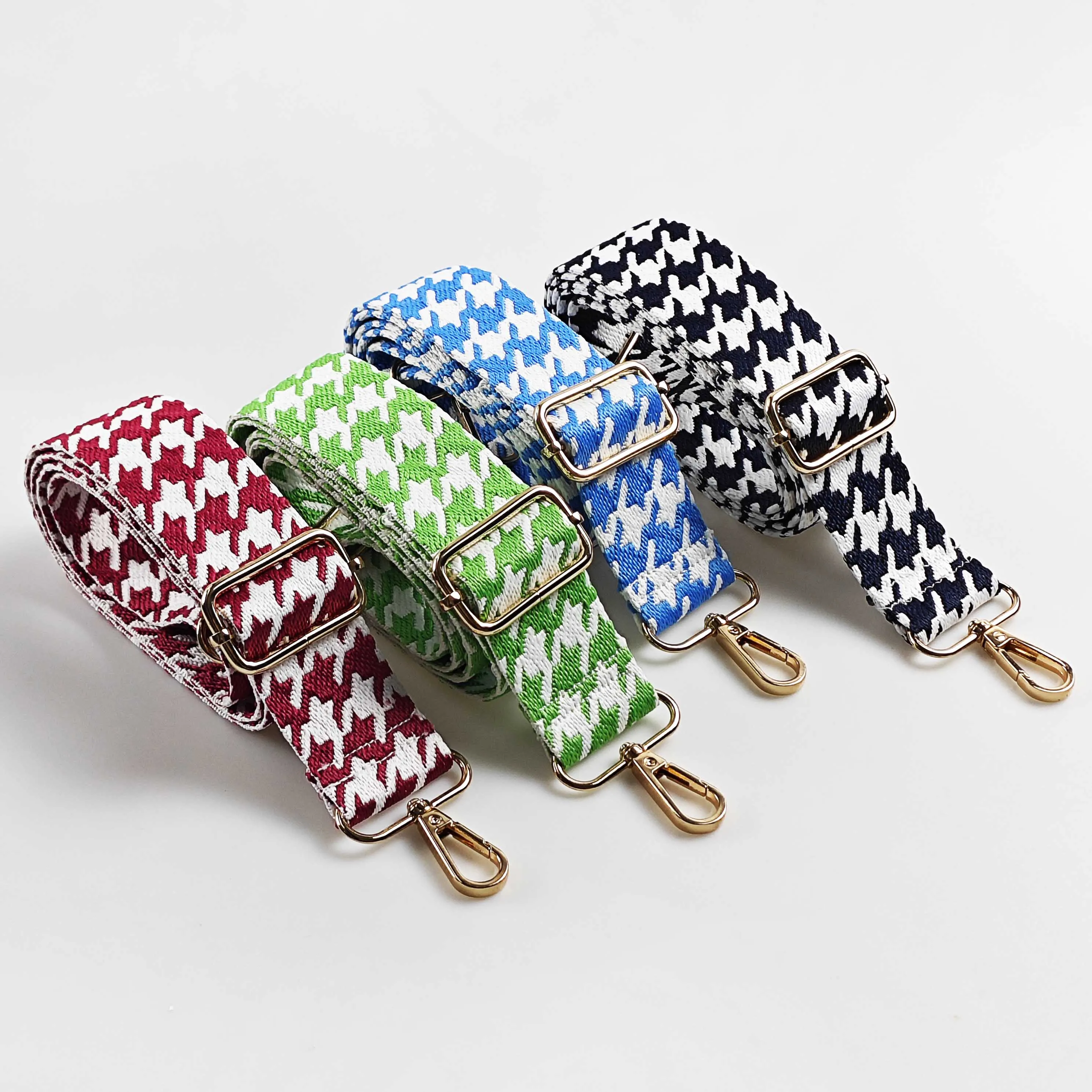 

1 Piece 1.50inch Wide Adjustable Handbag Purse Strap Replacement Crossbody Shoulder Strap Houndstooth Jacquarded Strap
