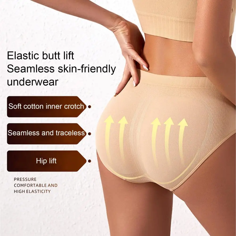 Women Underpants Solid Color Breathable Low Waist Seamless Briefs Elastic Cotton Crotch Moisture-wicking Lady Panties Underwear