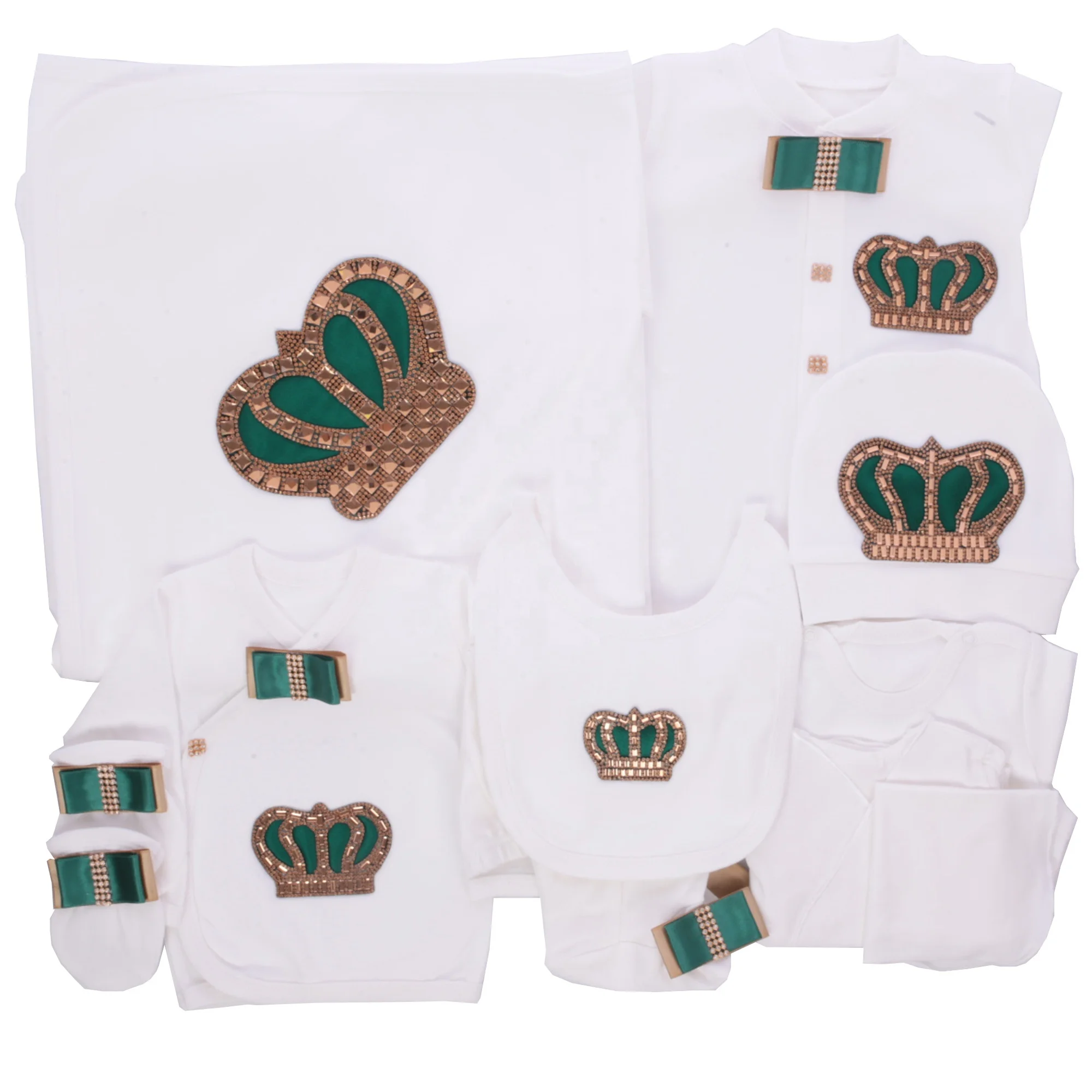 Modern High Quality Newborn New Design Luxury Modern Kids Clothes 10 Pieces Cotton Fabric Knitted Long Sleeve Baby Romper Set