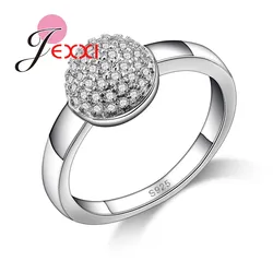 Classic Women Wedding Rings Genuine 925 Sterling Silver Color Color Shiny Zircon Crystal Bridal Engagement Propose Jewelry Ring