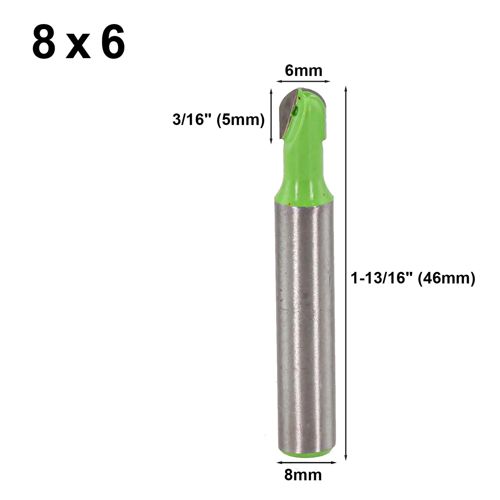 Brand New High Quality Plywood Wood Particleboard Router Bit Carving Green 6mm-25mm 8mm Shank Diameter Carbide Alloy 1pc