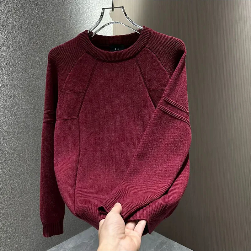 

Men's Casual Knitted Sweater round Ne Warm Breathable Soft Comfortable Pure Color Blo Design Autumn Winter New Sle Yout...
