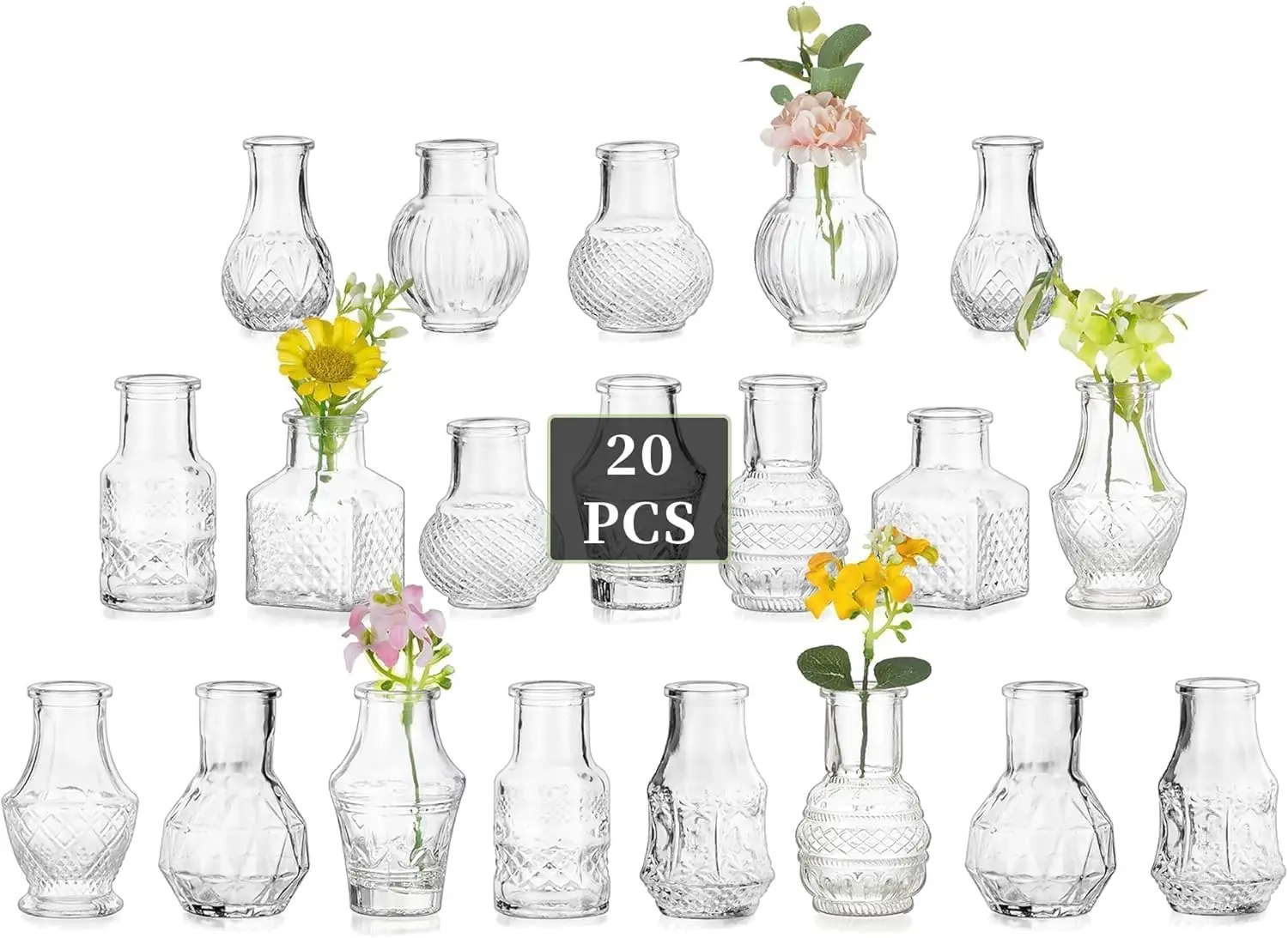 20PCS Mini Clear Gl…