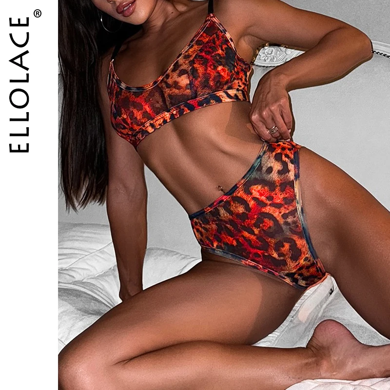 

Ellolace Sexy Female Lingerie Sheer Leopard Alo Yoga Bra Set Erotic Women's Ethical Underwear Sissy Intimate Girls Sports Kit