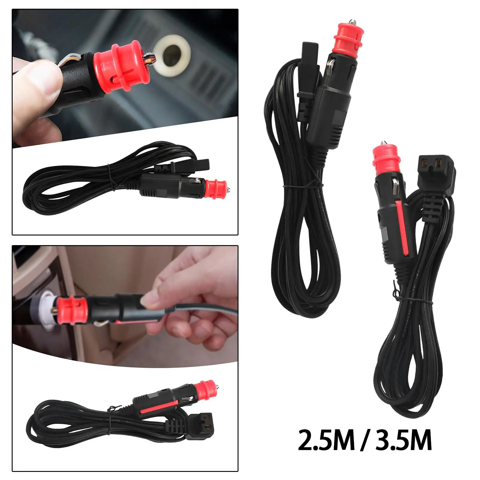 

Fridge Cigarette Lighter Compressor Cool Box Power Cable Cord Portable Cable Connection Line Power Cord Car Refrigerator Plug