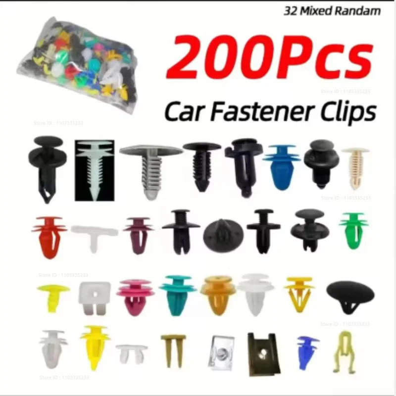 200/500pcs Universal Hybrid Car Bumper Engine Expansion Rivet Door Trim Panel Snap