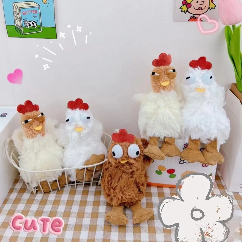 Simpatico portachiavi in peluche da 12 cm con strato stridulo, pollo in peluche, ciondolo per borsa, regalo