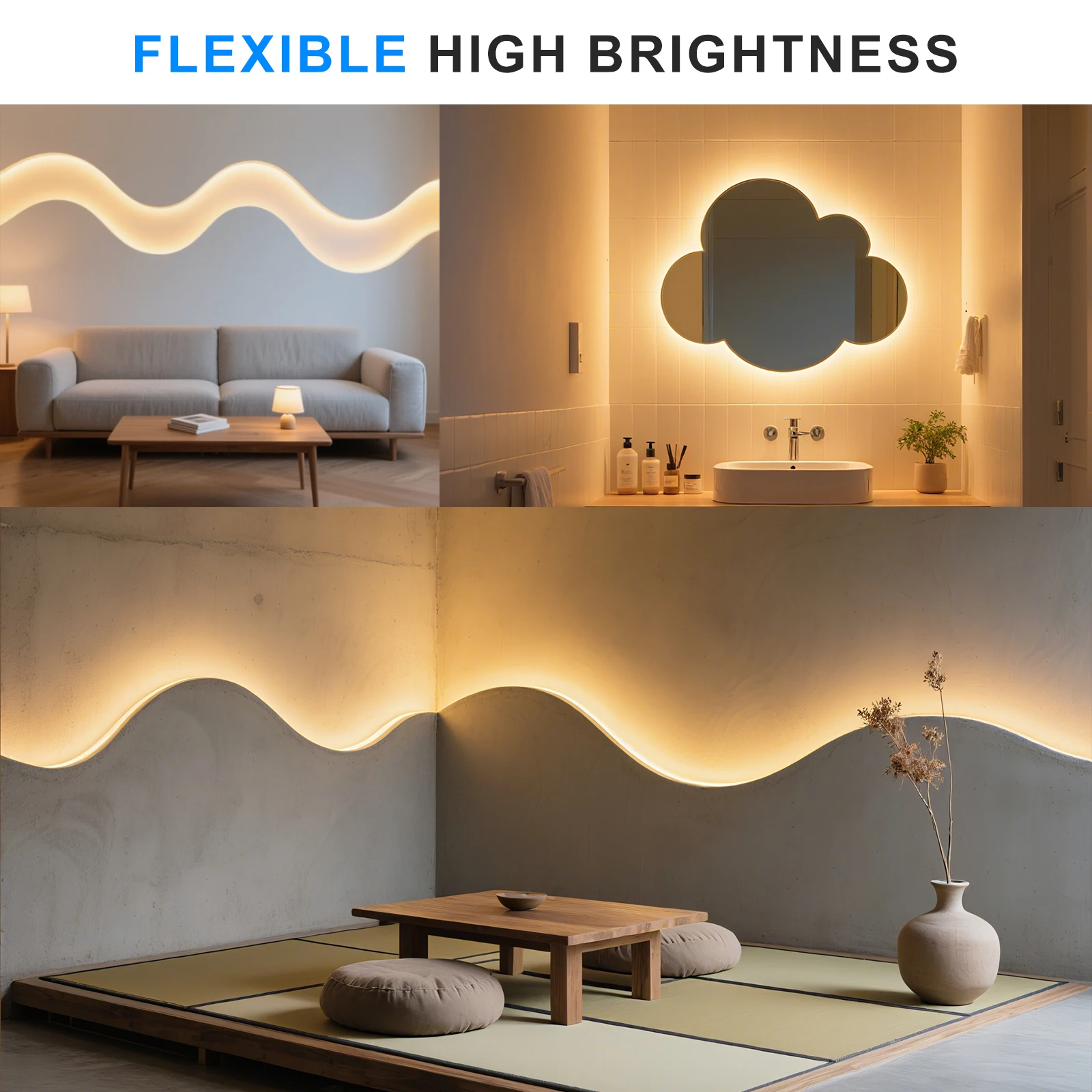 180 LEDs/M LED Strip Light SMD2835 10M/Roll 12V 24V Multicolors Super Flex Adhesive LED Tape for Handmade Mirror TV Backlight