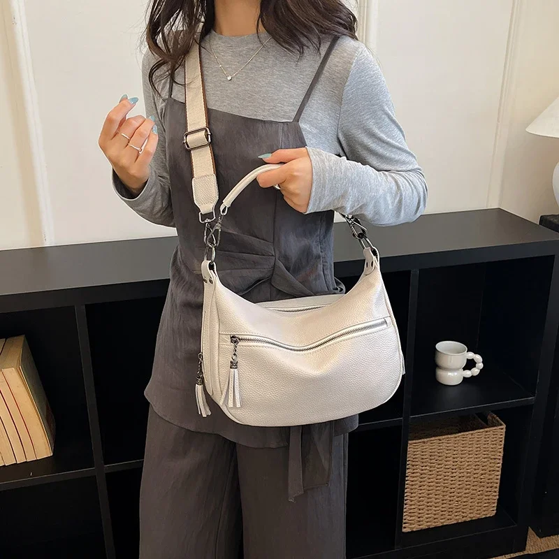 Echtes Leder Hochwertige Damen-Tragetasche Designer-Umhängetasche Retro Casual Damen-Schulter-Messenger-Handtaschen 2026 – Detail 35