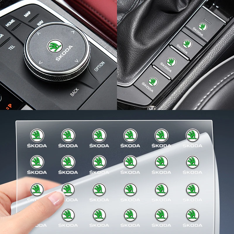 Car Window lift button sticker Steering Wheel Decal For Skoda Octavia A5 Superb old Febia Roomster rapid Roomster Kodiaq Yeti