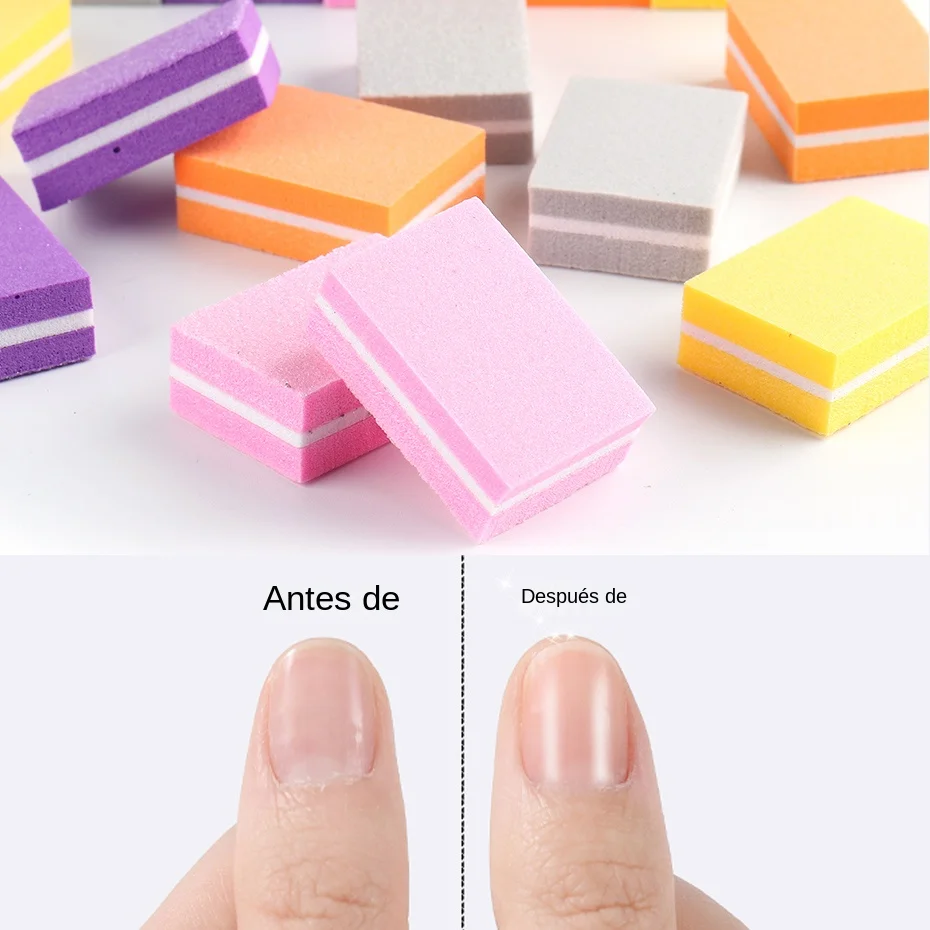 25pcs Mini Sponge Nail Buffer File Blocks Sanding Polishing 100/180 Double Sided Nail Art Files Buffer Manicure Kit Accessories