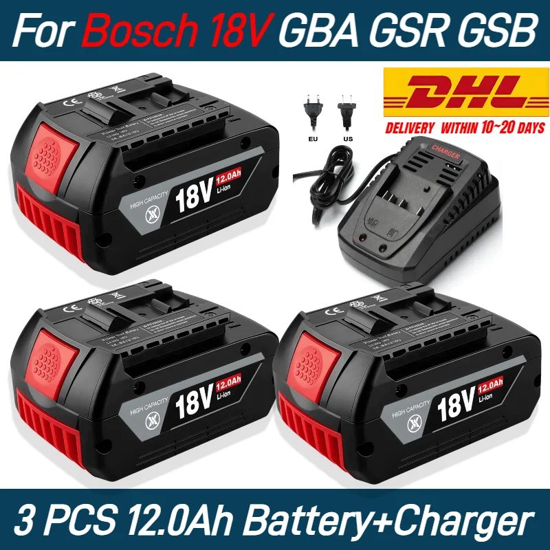 

18V 10.0Ah Rechargeable BatteryFor Bosch 18V Battery 12.0AH Backup PortableReplacement GBA GSR GSB BAT618 BAT609 BAT620