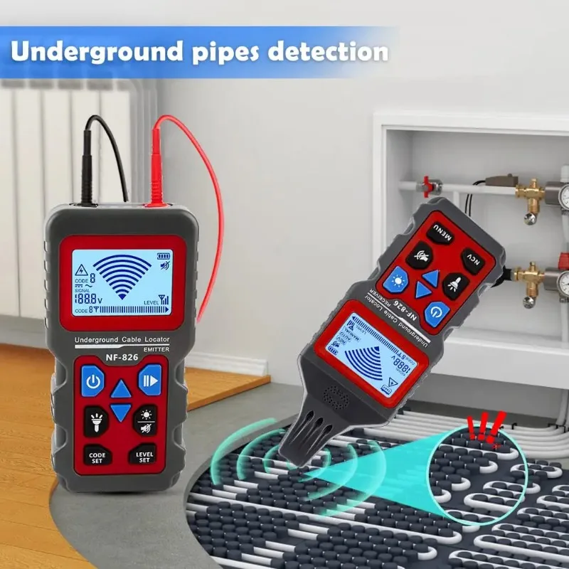 NOYAFA NF-826 High Voltage Wire Underground Cable Tester Locator Wire Tracker Detector Wall Underground Pipeline Wire Detector