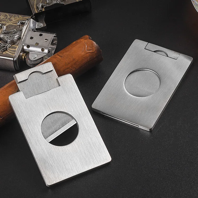 Square Single-edged Cigar Cutter Stainless Steel Knife Wire Sharp-edged Cigar Cutter Portable Close-fitting Cigar Hole Opener